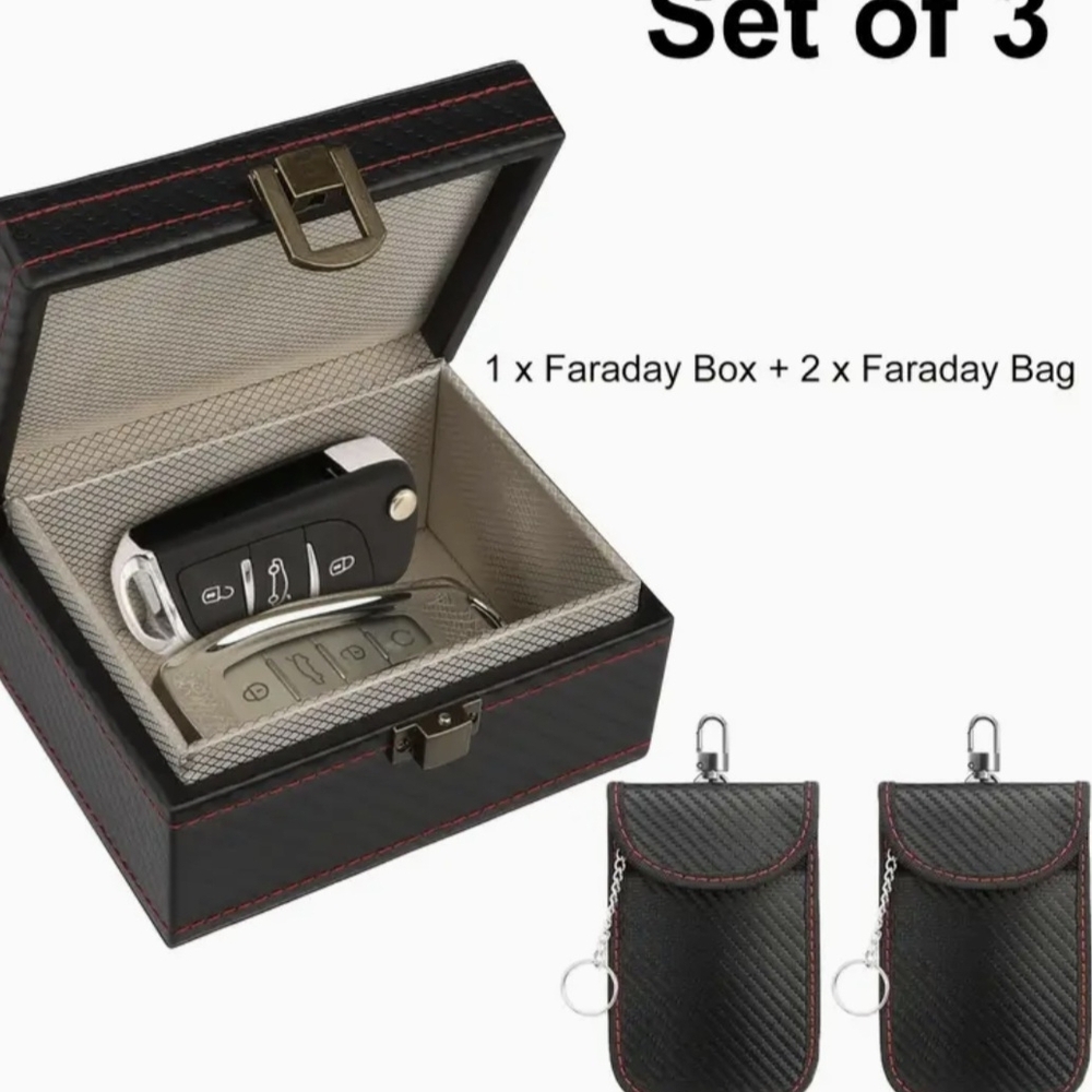 Black Faraday Box and Bag Set
